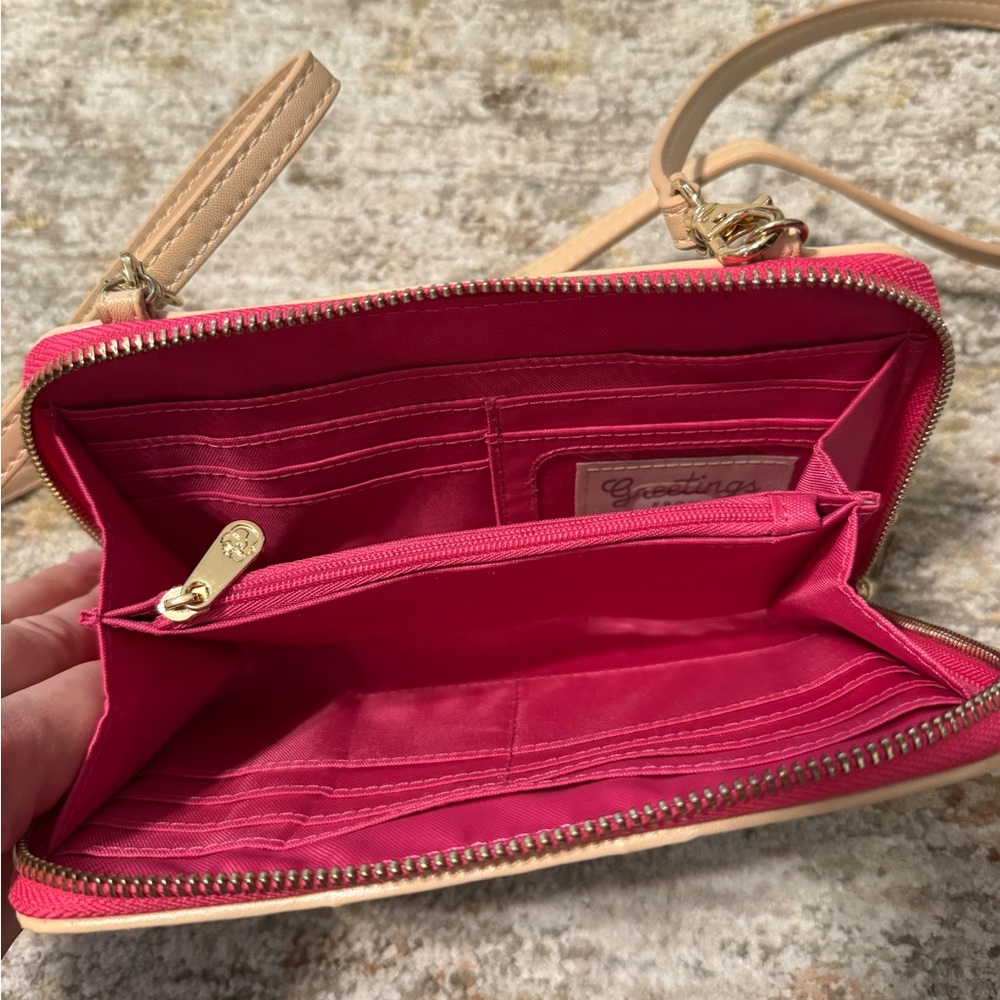 Spartina 449 Florida Map Crossbody Bag - Blue and Pink - Picture 3 of 3
